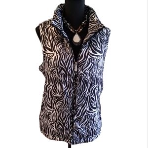 Jane Ashley Animal Print Puffer Vest XL